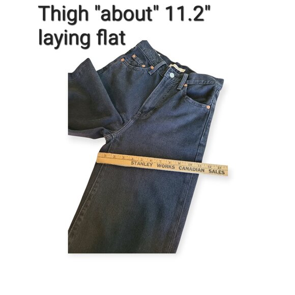Levis Ribcage Wide Leg Jeans Black Size 25 Super High Rise Vintage Fit - Picture 13 of 16